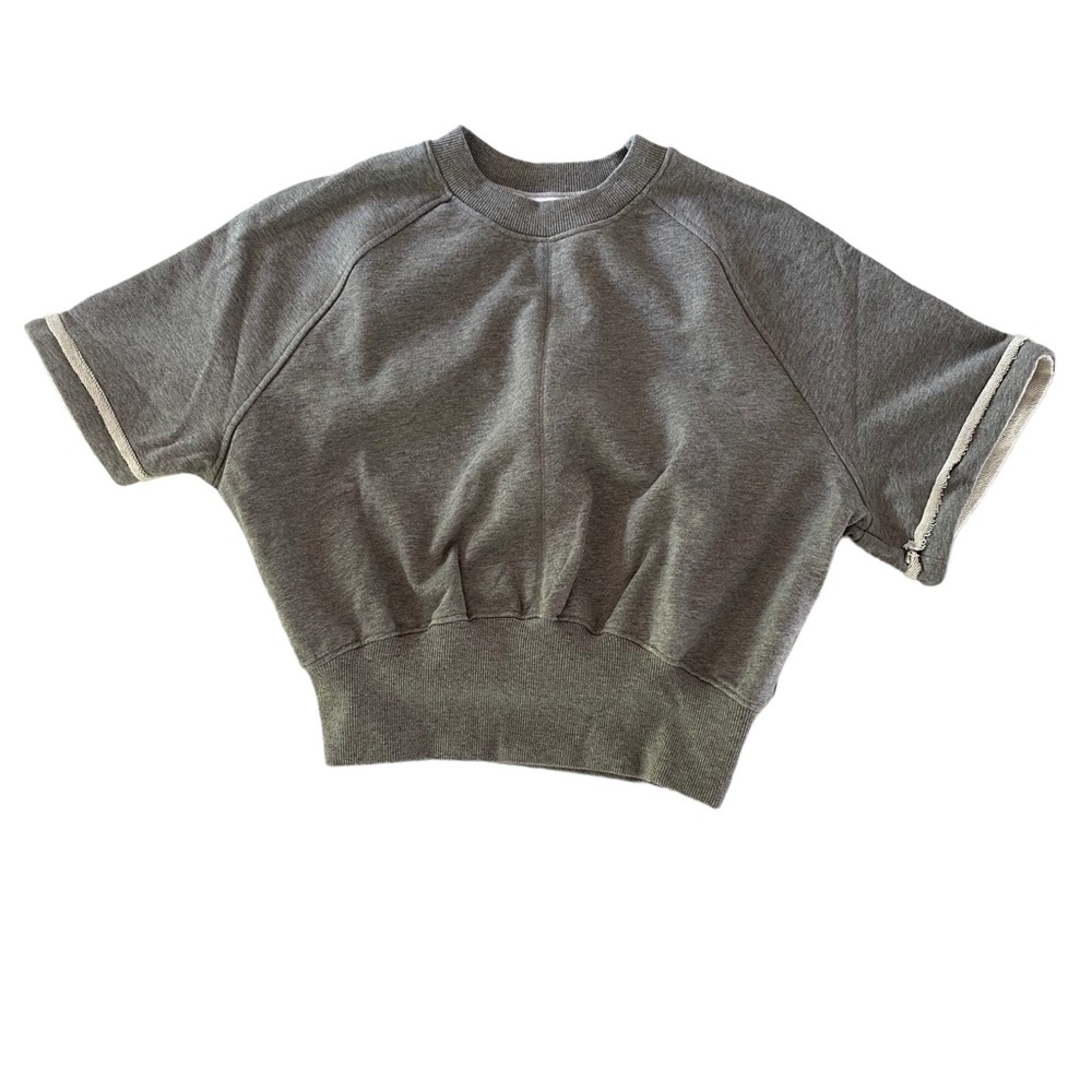 3.1 Phillip Lim Short Sleeve Cropped Sweatshirt Gray NWT
